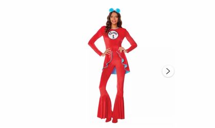 Halloween Adult Thing 1 and Thing 2 Bell Bottom Costume - Dr. Seuss