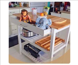 Kitchen Island with Wood Top