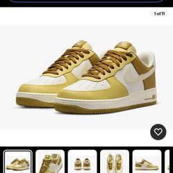 NIKE Air Force 1 Low '07 Bronzine Coconut Milk  Size 9