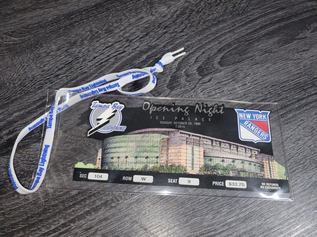 1996 Tampa Bay Lightning Inaugural Game Ice Palace Ticket