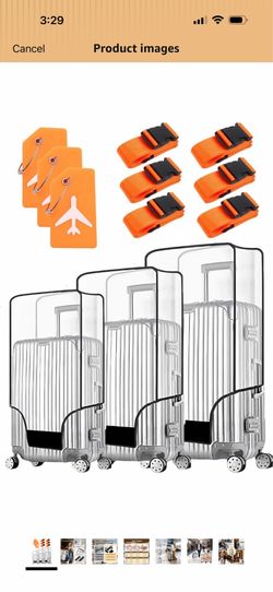 3 PCS Clear Suitcase Covers for Luggage, 20" 24" 28" Luggage Protector Suitcase Cover TSA Approved Waterproof Transparent PVC Protector (20"+24"+28")