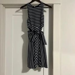 Anthropologie striped navy and white dress