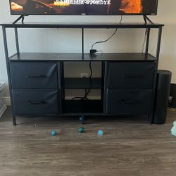 Black TV stand with LED Lights