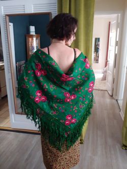 Traditional Polish Folk Shoulder Scarf Shawl