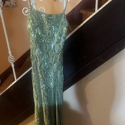 Sequin sage Green Formal Dress