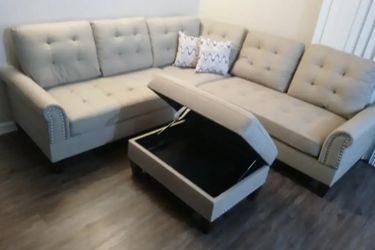 SPECIAL/3PCS Sectional Sofa w/storage ottoman(was:$679)