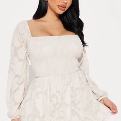Fashion Nova White Long Sleeve Romper