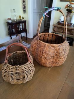 Clean vintage small medium and large baskets for home decor