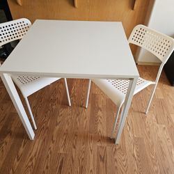 Ikea MELTORP ADDE table/chair Set-White