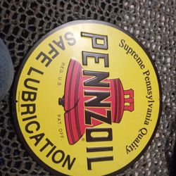 12 Inch Metal Pennzoil Sign