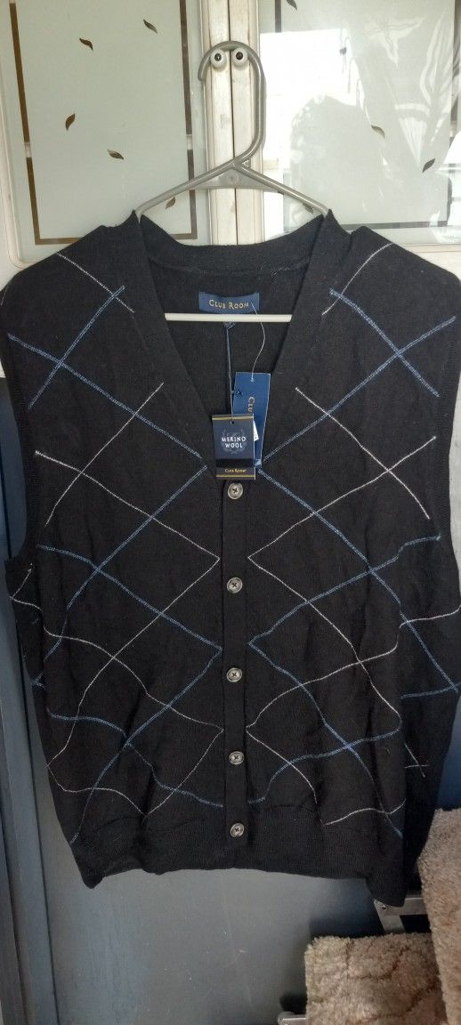 Men's Club Room Sweater Vest Size L