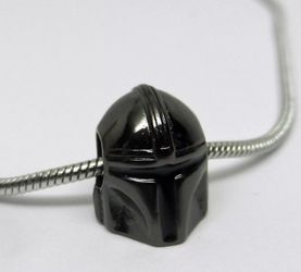Mandalorian Book of Boba Fett Helmet Charm Stainless Steel 20" Snake Necklace