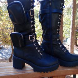 Black Military Style Boots 