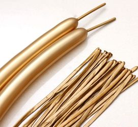 100 Pcs 260 Metallic Gold Long Balloons Party Supplies