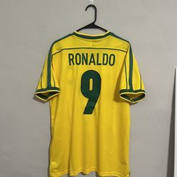 Brazil 1998 Home Ronaldo  Jersey XL (slim Fit)