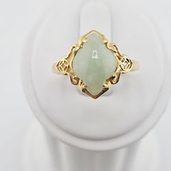 14k gold jade ring