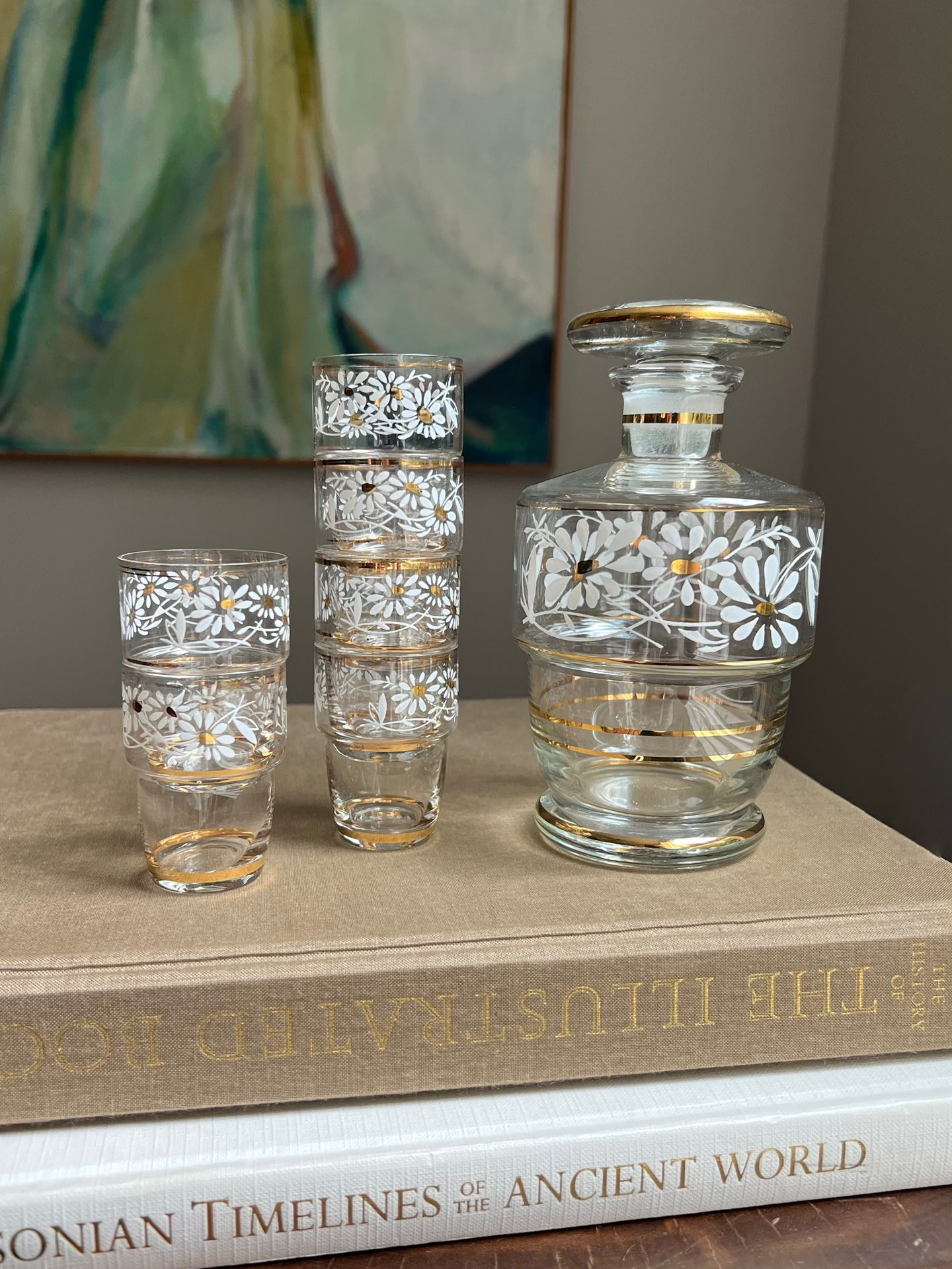Vintage Decanter Set ( 7 Pieces ) firm on price