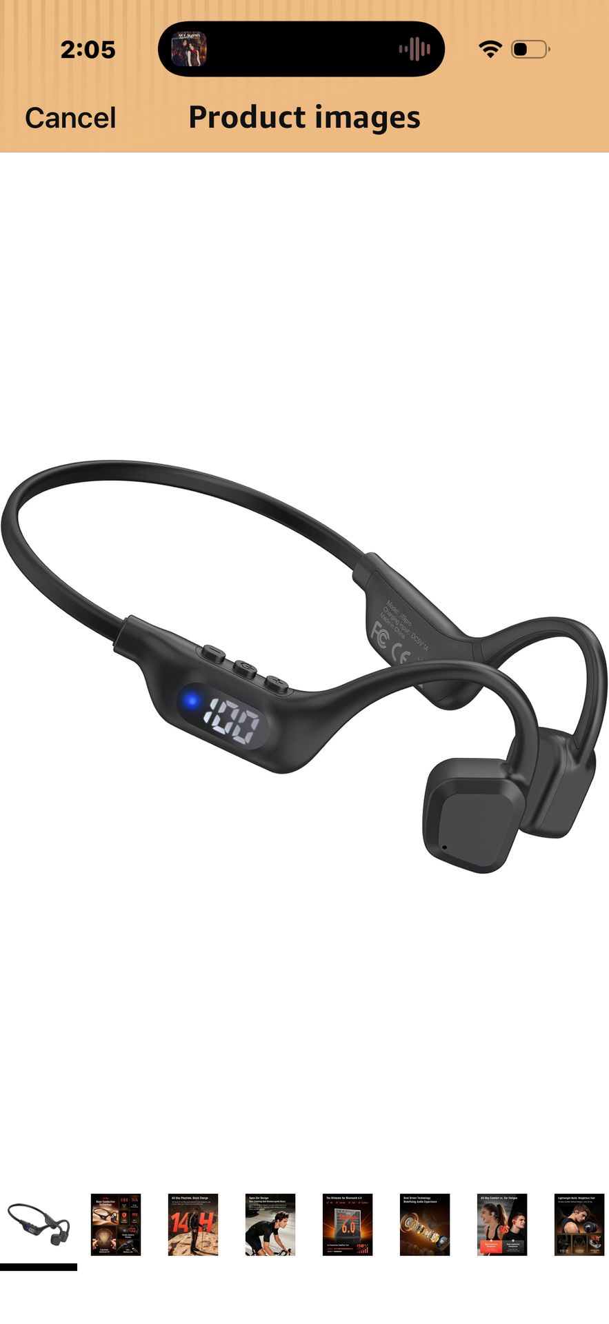 Bone Conduction Headphones, 14H Playtime Bluetooth 6.0 Open-Ear Earbuds with Mic, IPX5 Waterproof Lightweight Headset, Wireless Sport Earphones for Ru