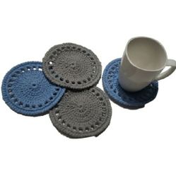 Handmade Coaster Set of 4-Crochet-Cotton