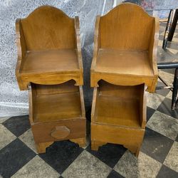 PAIR OF WOODEN SIDE TABLES