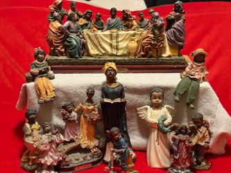 Black Jesus Rare Last Dinner Figurine mixed Set of 11. (Yanglin Collect)