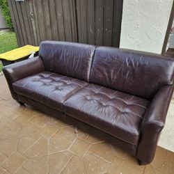Brown Leather Couch 