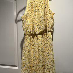 Yellow Floral Dress Size Large New 
