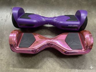 Pair of Hover-1 Hoverboards (Purple & Chrome Pink)