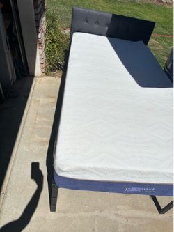 Twin size bed frame and mattress
