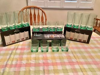 16 Selandia Reflexion Pale Green 100% Acrylic Drink-ware Set Old Fashioned + High Ball Drinking Glasses