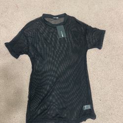 New mens Xs black mesh sheer shirt top goth gothic emo punk festival rave outfit