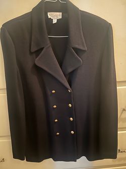 St John Navy double breasted sweater