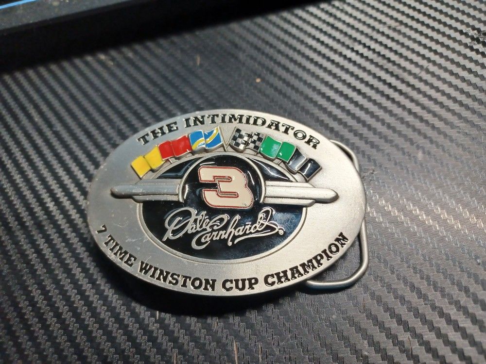 Vintage (1997) Great American Products Dale Earnhardt "The Intimidator" Solid Fine Pewter Belt Buckle