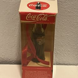Rare Vintage 1995 Coca Cola Miniature Contour Bottle Liquid Filled Christmas Ornament