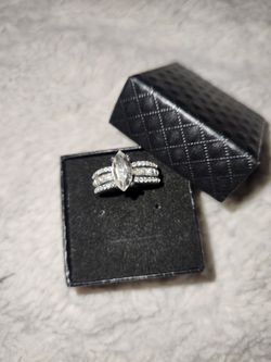 Sterling Silver 925 Plated With Cerconia Stones Size 7