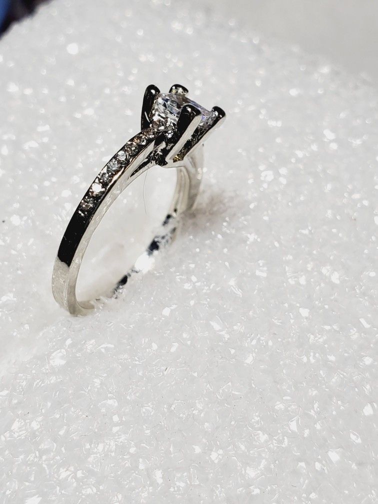 Princess Cut Sterling Silver Ring