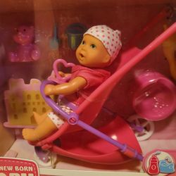 Baby Doll With Stroller And Accessories 