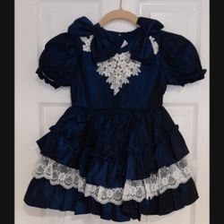 Girls Pageant Dress Navy Blue