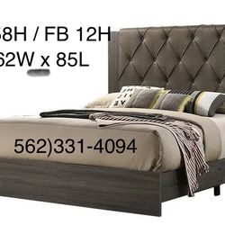 New Queen Size Gray Bed W/New Mattress 