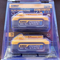 Dewalt POWERSTACK 20V Lithium-Ion 5.0Ah Battery Pack (2 Pack)