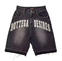 Black denim shorts