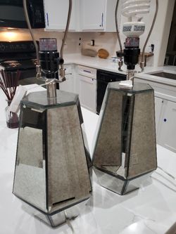 Two Beautiful Mirrored Table Lamps **zip code 76120**