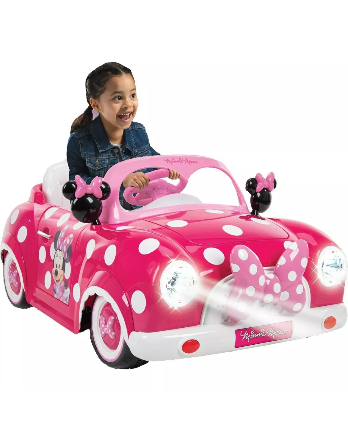 Disney Minnie Mouse Battery-Powered Ride-On Car, 6V, Kids Ages 3+