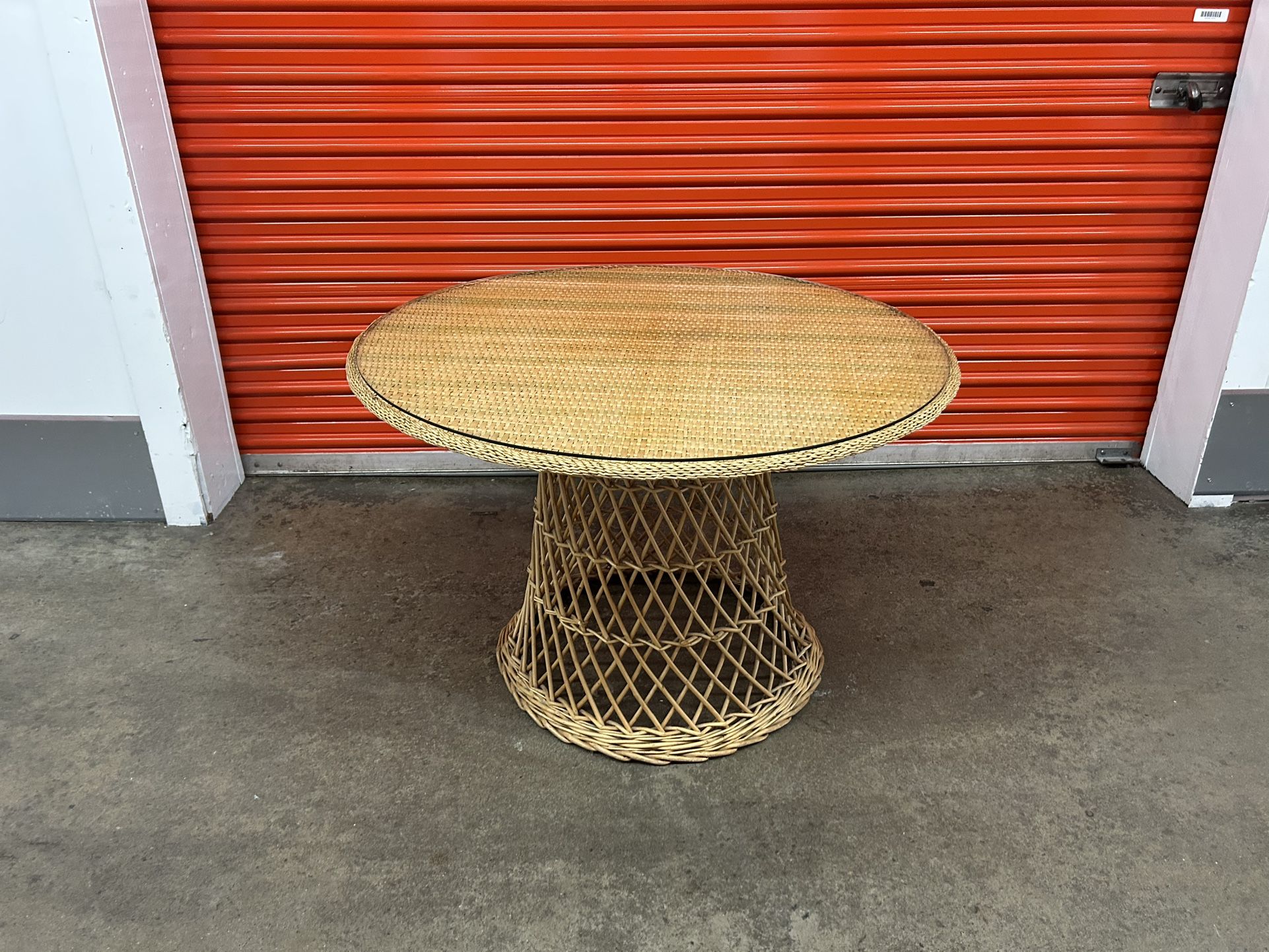 Mid Century Bamboo Rattan Dining Table