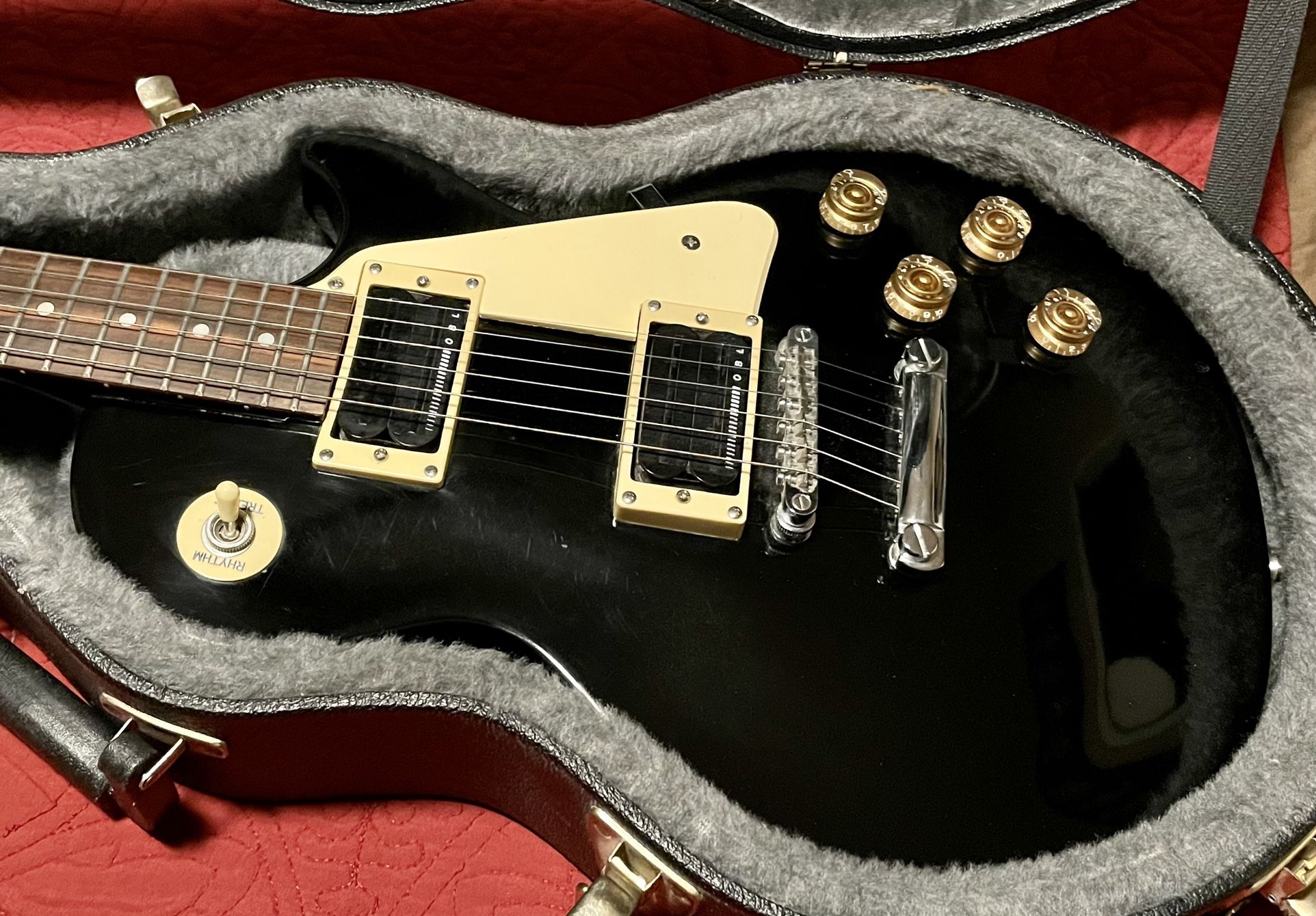 2000 Epiphone Les Paul 100 Plus! Factory Bill Lawrence OBL Pickups Black w/ OHSC