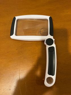 Large Handheld LED Page Magnifying Glass – Rechargeable & Folding Handle