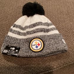 Pittsburgh Steelers New Era Winter Hat Removable Pom New $34 Tag One Size Fits All