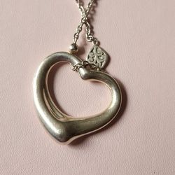 Tiffany & Co. Elsa Peretti Sterling Large Open Heart Pendant