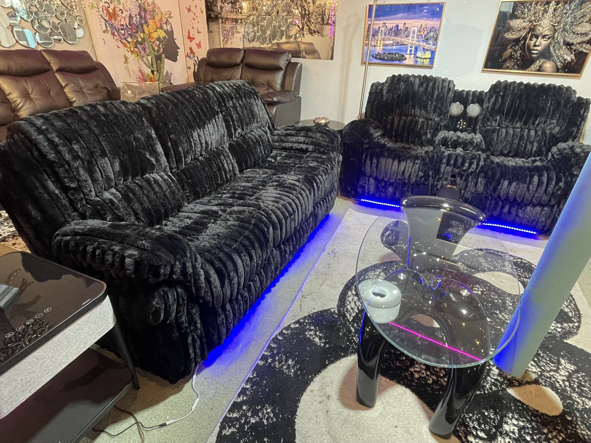Corduroy Reclining Sofa & Loveseat Set with ALL the Features!
