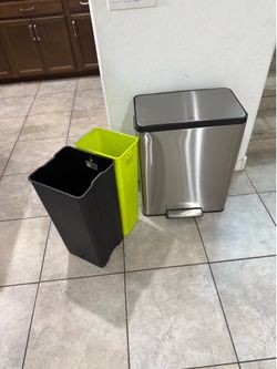 EKO EcoCasa II 36L+24L Dual Trash Can with Recycle Bin, Stainless Steel Garbage Can with Lid, Deodorizer Compartment, Odor-Proof and Fingerprint Resis